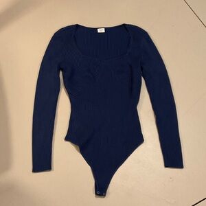 Abercrombie & Fitch Navy Blue Ribbed Bodysuit